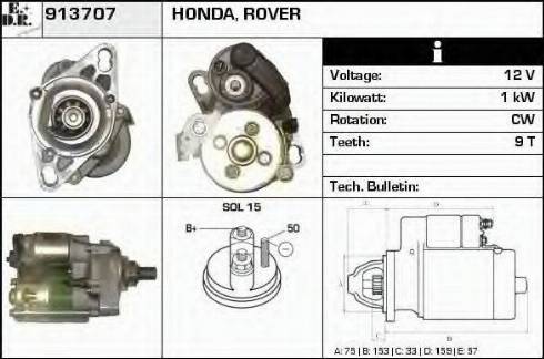 EDR 913707 - Motorino d'avviamento autozon.pro