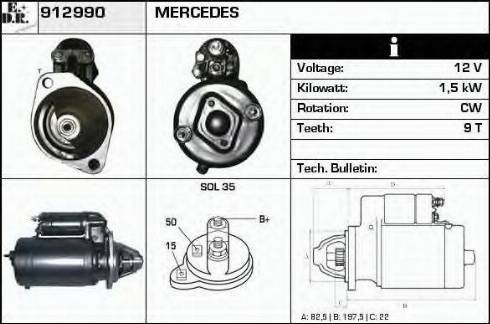 EDR 912990 - Motorino d'avviamento autozon.pro