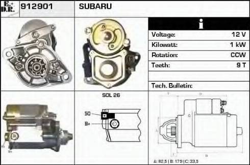 EDR 912901 - Motorino d'avviamento autozon.pro