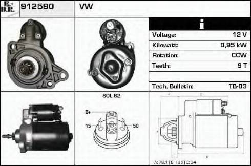 EDR 912590 - Motorino d'avviamento autozon.pro