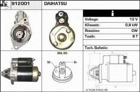 EDR 912001 - Motorino d'avviamento autozon.pro