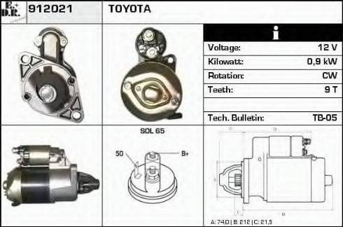 EDR 912021 - Motorino d'avviamento autozon.pro