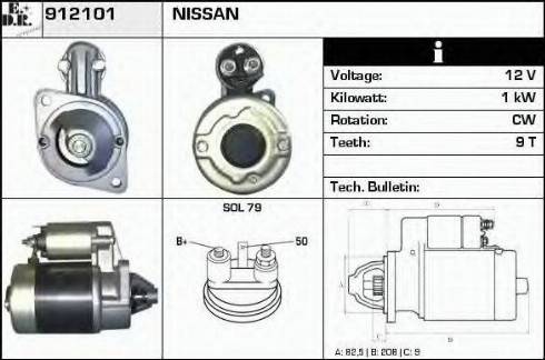 EDR 912101 - Motorino d'avviamento autozon.pro