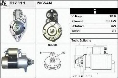 EDR 912111 - Motorino d'avviamento autozon.pro