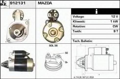 EDR 912131 - Motorino d'avviamento autozon.pro