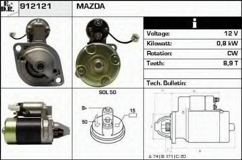 EDR 912121 - Motorino d'avviamento autozon.pro