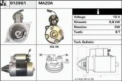 EDR 912861 - Motorino d'avviamento autozon.pro