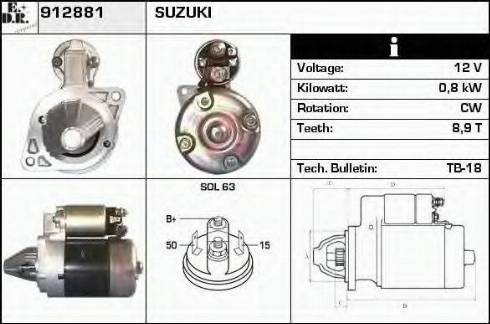 EDR 912881 - Motorino d'avviamento autozon.pro