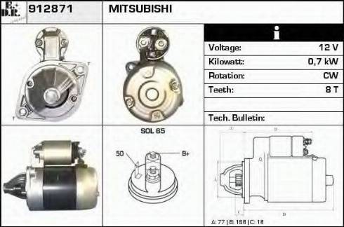 EDR 912871 - Motorino d'avviamento autozon.pro