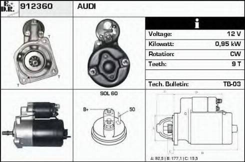 EDR 912360 - Motorino d'avviamento autozon.pro