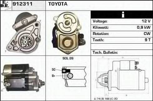 EDR 912311 - Motorino d'avviamento autozon.pro