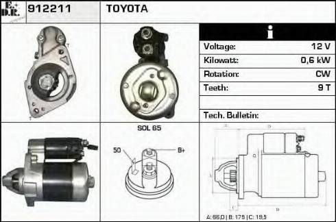 EDR 912211 - Motorino d'avviamento autozon.pro