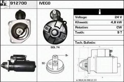 EDR 912700 - Motorino d'avviamento autozon.pro