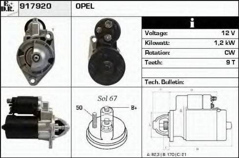 EDR 917920 - Motorino d'avviamento autozon.pro