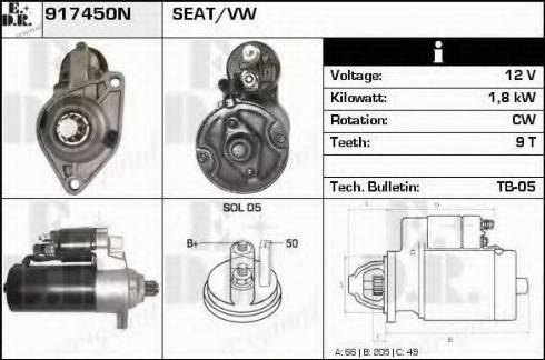 EDR 917450N - Motorino d'avviamento autozon.pro