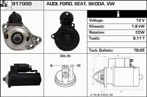 EDR 917000 - Motorino d'avviamento autozon.pro