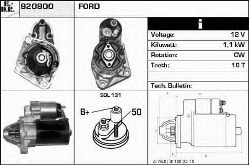 EDR 920900 - Motorino d'avviamento autozon.pro