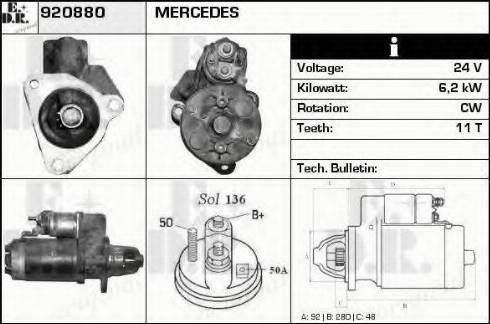 EDR 920880 - Motorino d'avviamento autozon.pro