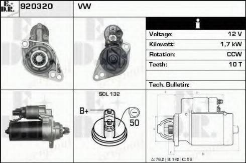 EDR 920320 - Motorino d'avviamento autozon.pro