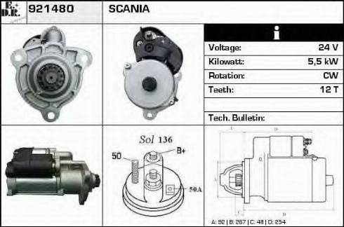 EDR 921480 - Motorino d'avviamento autozon.pro