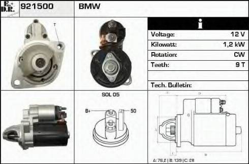 EDR 921500 - Motorino d'avviamento autozon.pro