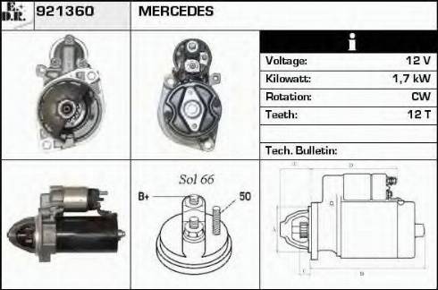 EDR 921360 - Motorino d'avviamento autozon.pro