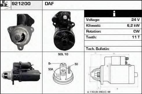 EDR 921200 - Motorino d'avviamento autozon.pro