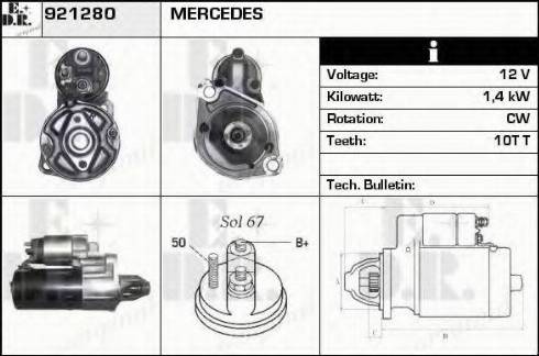 EDR 921280 - Motorino d'avviamento autozon.pro