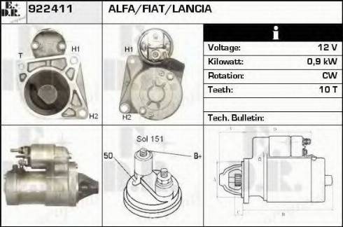 EDR 922411 - Motorino d'avviamento autozon.pro