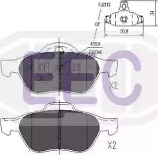 EEC BRP1714 - Kit pastiglie freno, Freno a disco autozon.pro