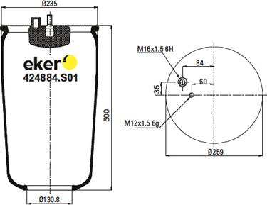 Eker 424884S01 - Soffietto, Sospensione pneumatica autozon.pro