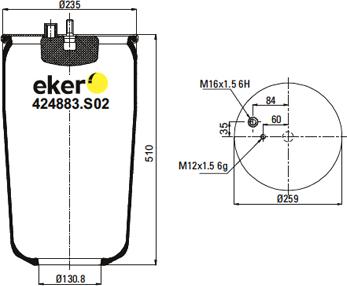 Eker 424883S02 - Soffietto, Sospensione pneumatica autozon.pro