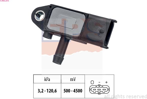 EPS 1.993.273 - Sensore, Pressione gas scarico autozon.pro