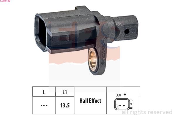 EPS 1.960.137 - Sensore, N° giri ruota autozon.pro