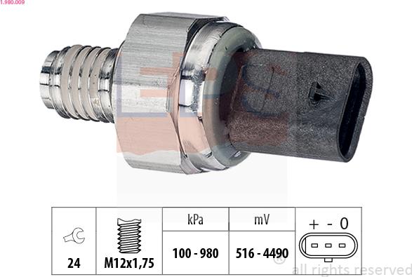 EPS 1.980.009 - Sensore, Pressione olio autozon.pro