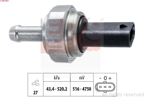 EPS 1.980.002 - Sensore, Pressione gas scarico autozon.pro