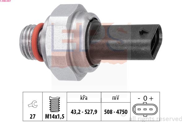 EPS 1.980.007 - Sensore, Pressione gas scarico autozon.pro