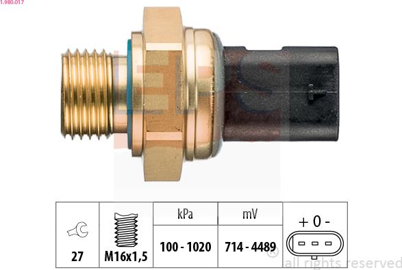 EPS 1.980.017 - Sensore, Pressione olio autozon.pro