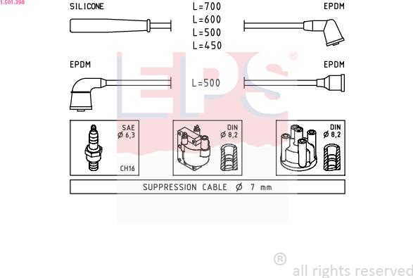 EPS 1.501.398 - Kit cavi accensione autozon.pro