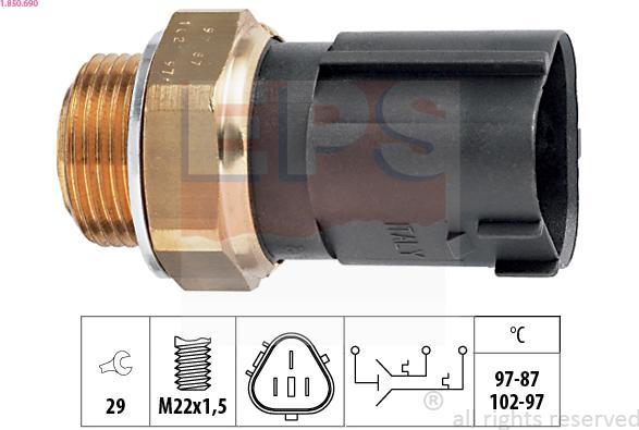 EPS 1.850.690 - Termocontatto, Ventola radiatore autozon.pro