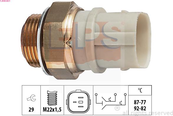 EPS 1.850.651 - Termocontatto, Ventola radiatore autozon.pro