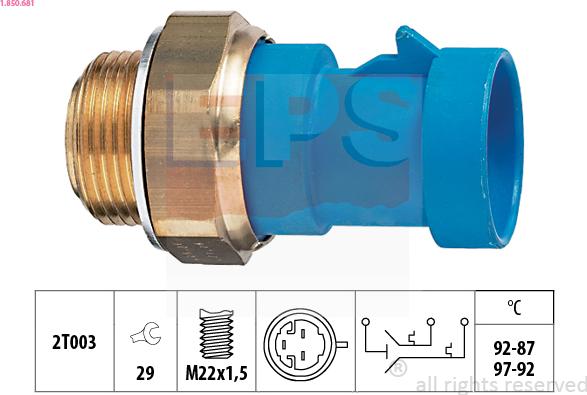 EPS 1.850.681 - Termocontatto, Ventola radiatore autozon.pro