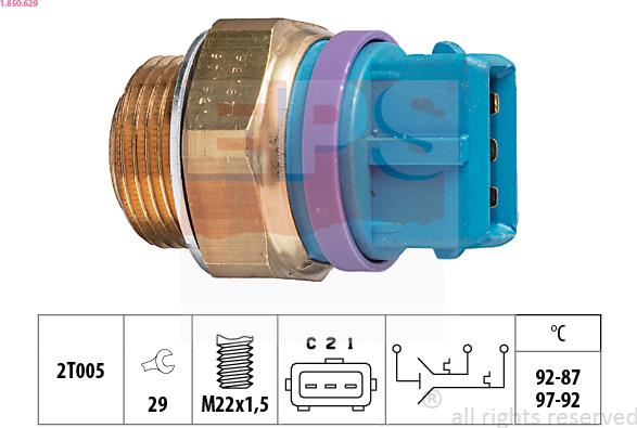 EPS 1.850.629 - Termocontatto, Ventola radiatore autozon.pro