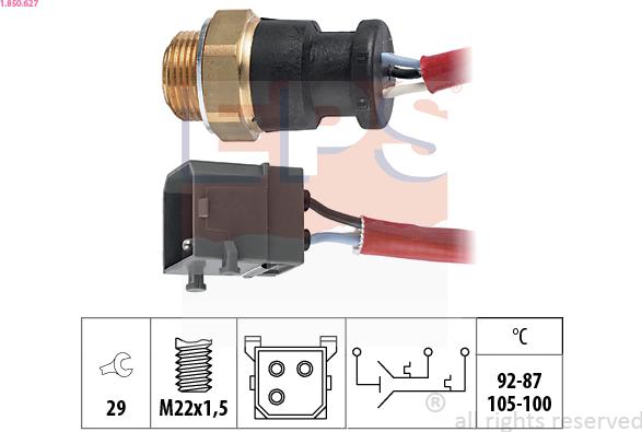 EPS 1.850.627 - Termocontatto, Ventola radiatore autozon.pro