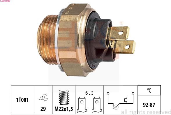 EPS 1.850.005 - Termocontatto, Ventola radiatore autozon.pro