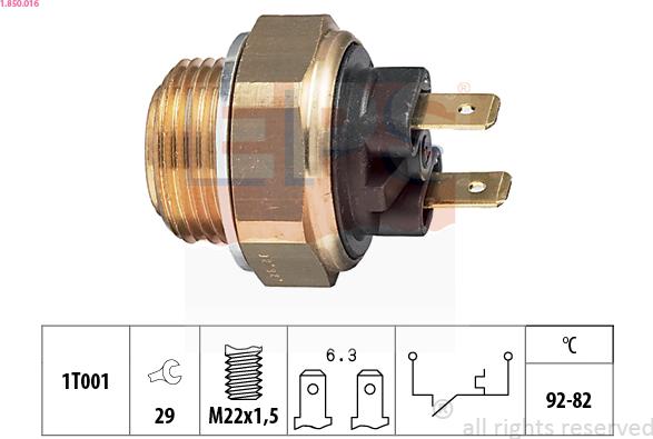 EPS 1.850.016 - Termocontatto, Ventola radiatore autozon.pro