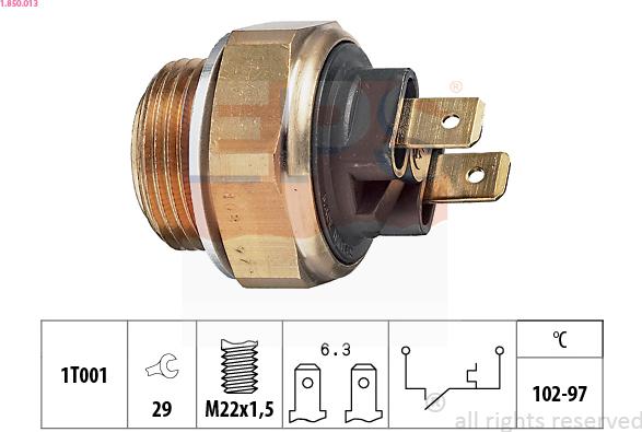 EPS 1.850.013 - Termocontatto, Ventola radiatore autozon.pro