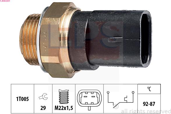 EPS 1.850.031 - Termocontatto, Ventola radiatore autozon.pro