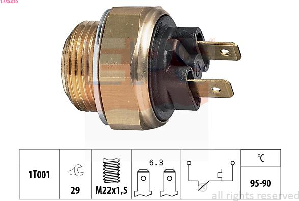 EPS 1.850.020 - Termocontatto, Ventola radiatore autozon.pro