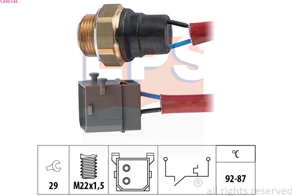 EPS 1.850.144 - Termocontatto, Ventola radiatore autozon.pro